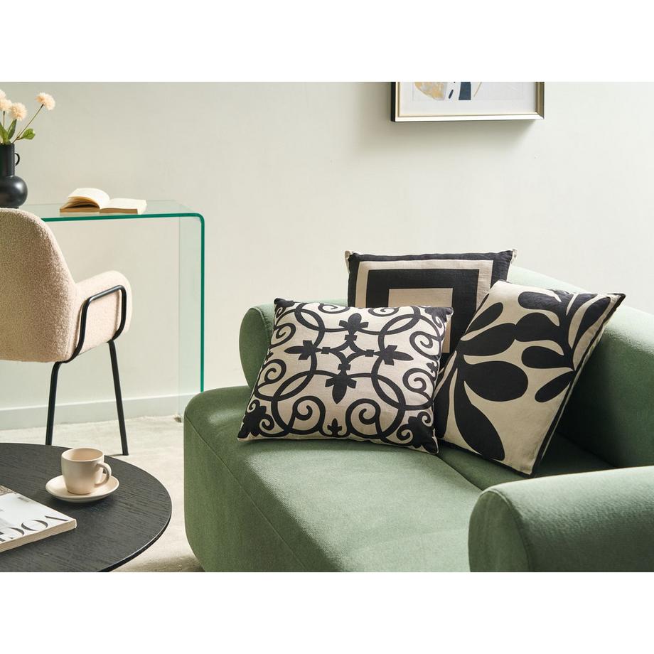 Beliani Set di 3 cuscini decorativi en Cotone  MERBAU  