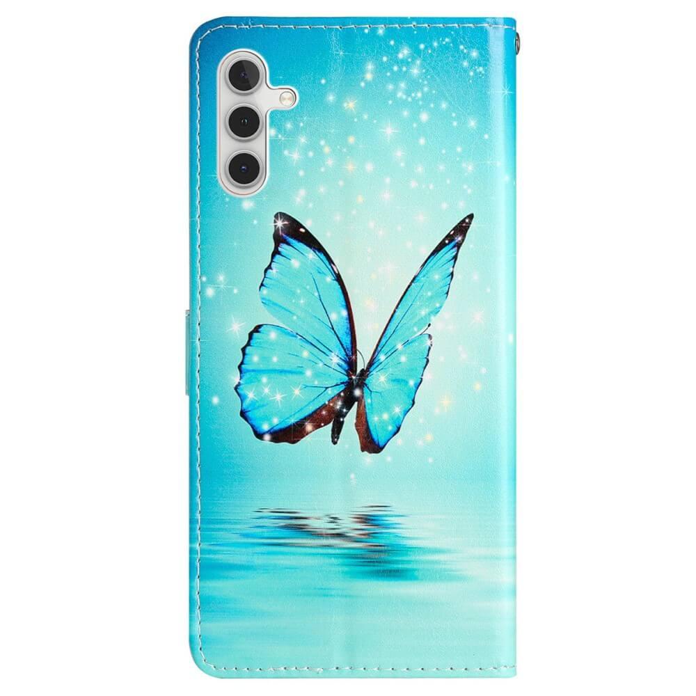 Cover-Discount  Galaxy S23 FE - Étui en cuir coque papillon bleu 