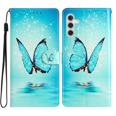 Cover-Discount  Galaxy S23 FE - Étui en cuir coque papillon bleu 