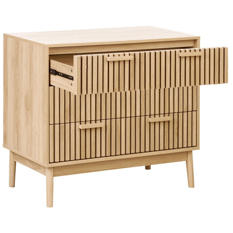 Beliani Kommode mit 3 Schubladen aus MDF-Platte Mediterran LYNWOOD  