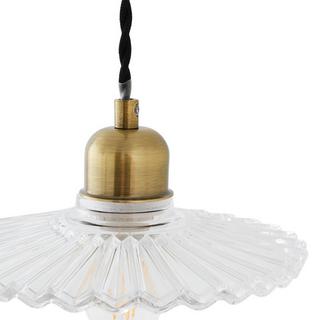 La Redoute Intérieurs Suspension laiton et verre strié Ø20 cm  