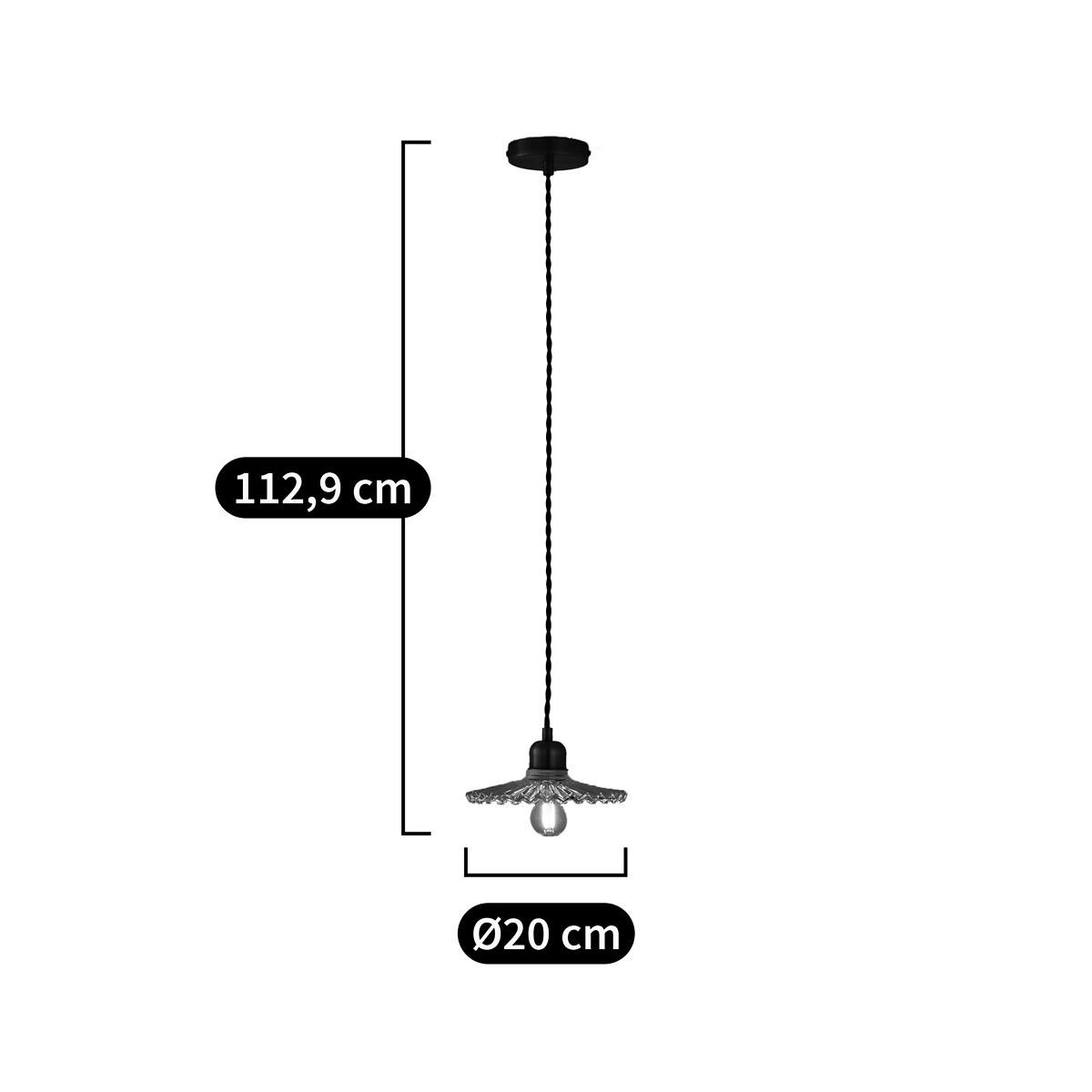 La Redoute Intérieurs Suspension laiton et verre strié Ø20 cm  