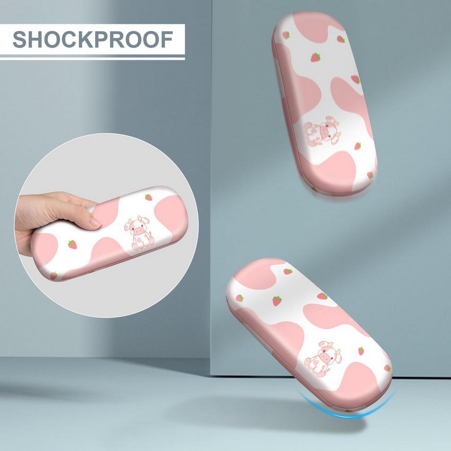 Only-bags.store  Tragbares Hartschalen-Brillenetui mit Brillenputztuch - Etui für Brillen und Sonnenbrillen 