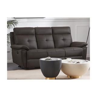 Vente-unique Relaxsofa Garnitur 3- + 2-Sitzer & Relaxsessel - Leder - Braun - VINETA  