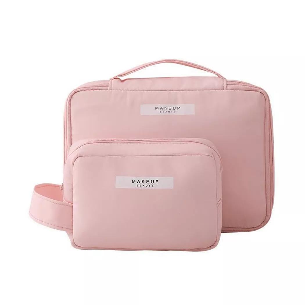 Only-bags.store - Kosmetiktasche, wasserdichte Schminktasche, Reise-Schminktasche, tragbare Schminktasche, Kosmetiktaschen-Organizer, 2 Stück, per uomo, Fucsia, Größe