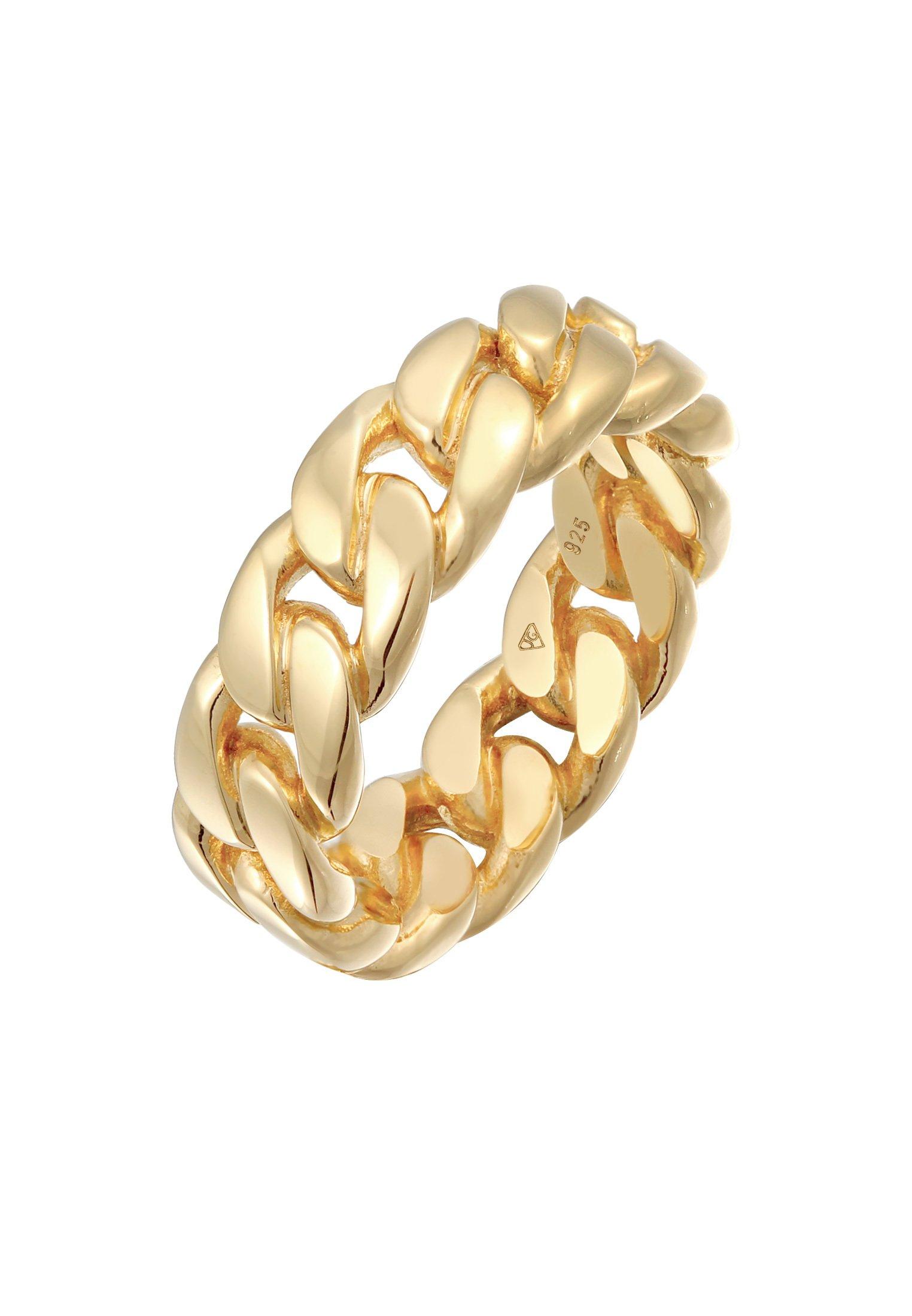 Image of Ring Bandring Chunky Chain Glieder Look Damen Gold 58mm