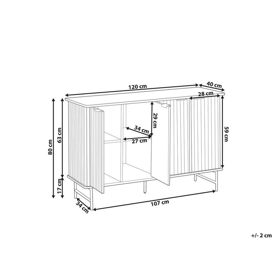 Beliani Armoire en MDF Moderne GLASTONBURY  