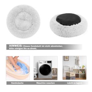 Alopini  Panier pour chien Coussin pour chien Rond en peluche - Donut 