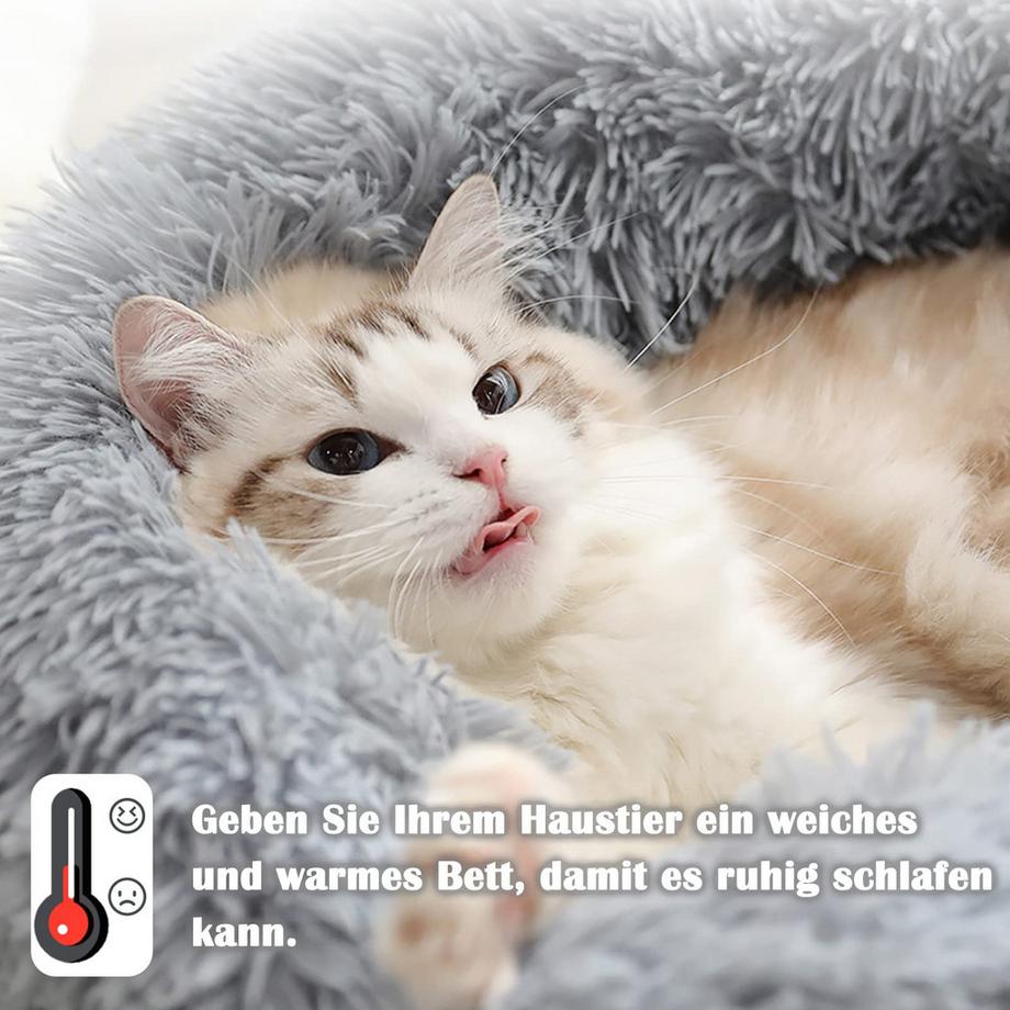 Alopini  Hundebett Hundekissen Flauschig rund aus Plüsch - Donut 