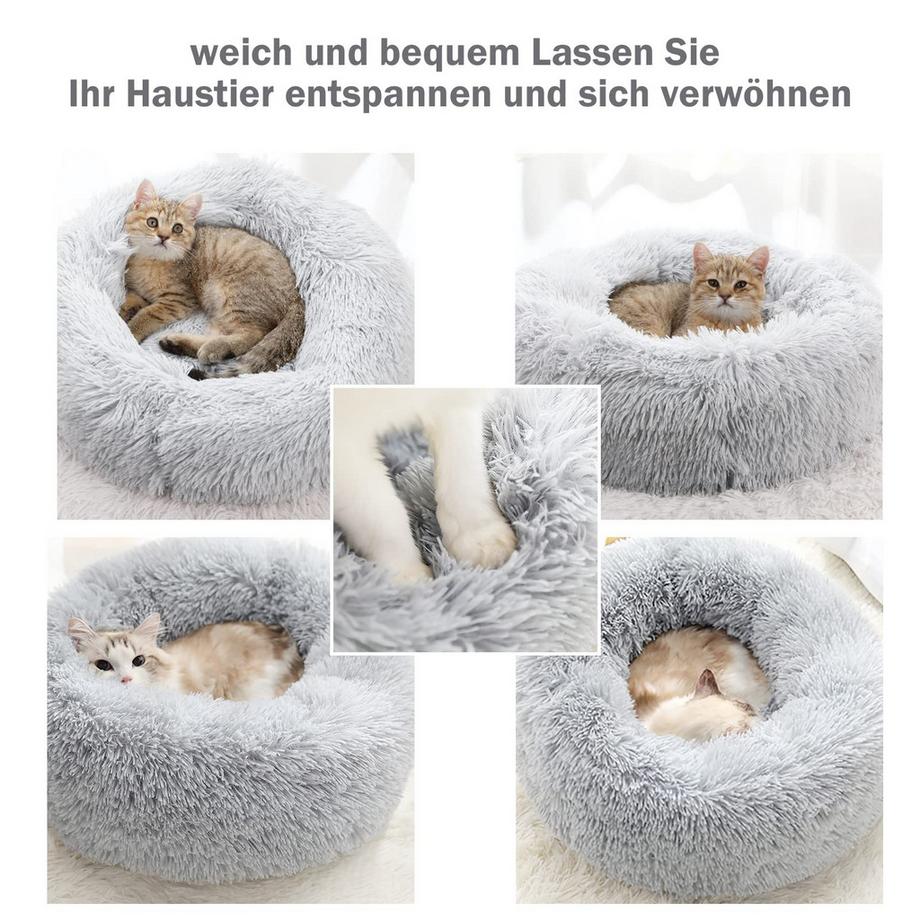Alopini  Hundebett Hundekissen Flauschig rund aus Plüsch - Donut 