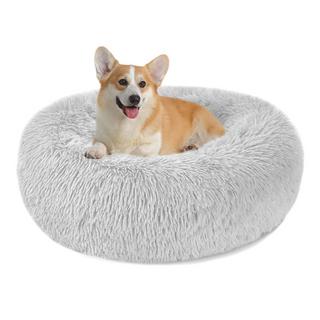 Alopini  Panier pour chien Coussin pour chien Rond en peluche - Donut 