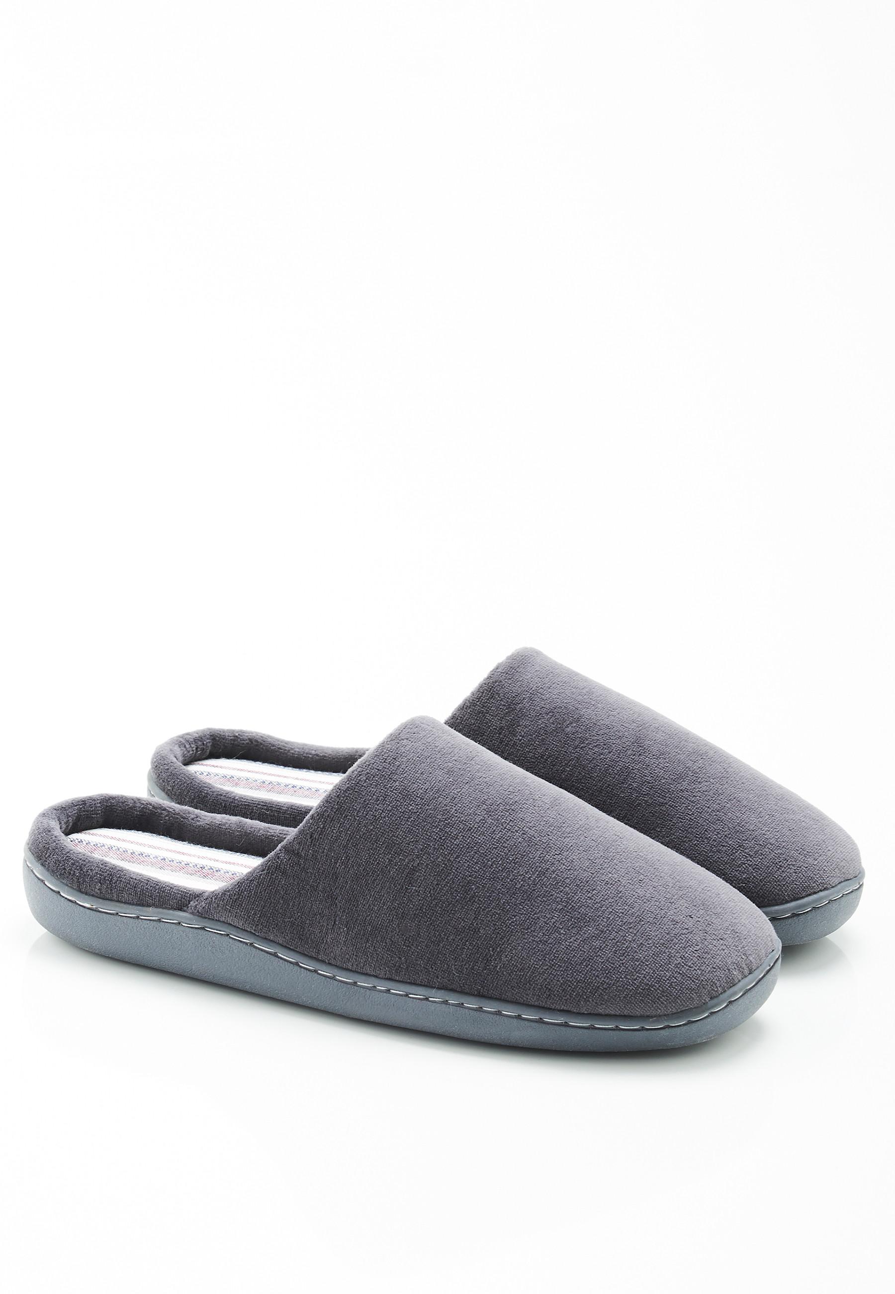 Image of Samtpantoffeln. Unisex Grau 46