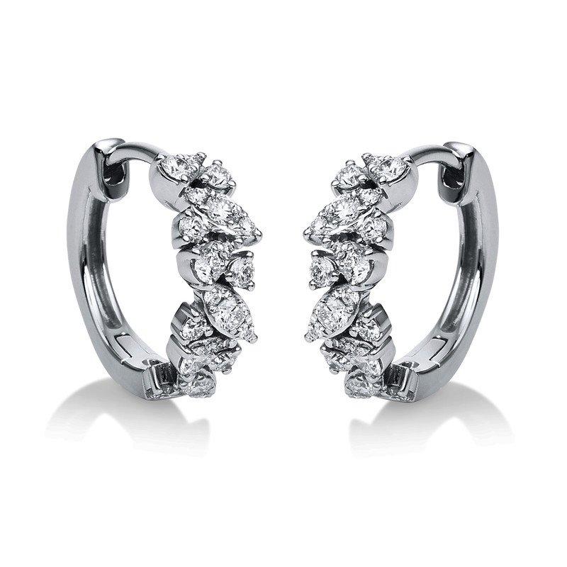 Image of Creolen 750/18k Weissgold Diamant 0.45ct. Damen Silber ONE SIZE