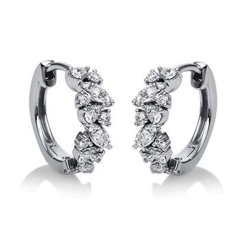 Boucles d'oreilles en or blanc 750/18K diamant 0,45ct.
