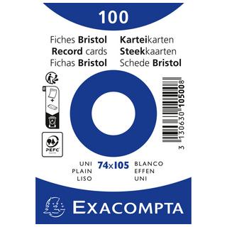 Exacompta Confezione 100 cartoncini bristol bianco a righe non perforati 74x105mm - x 40  