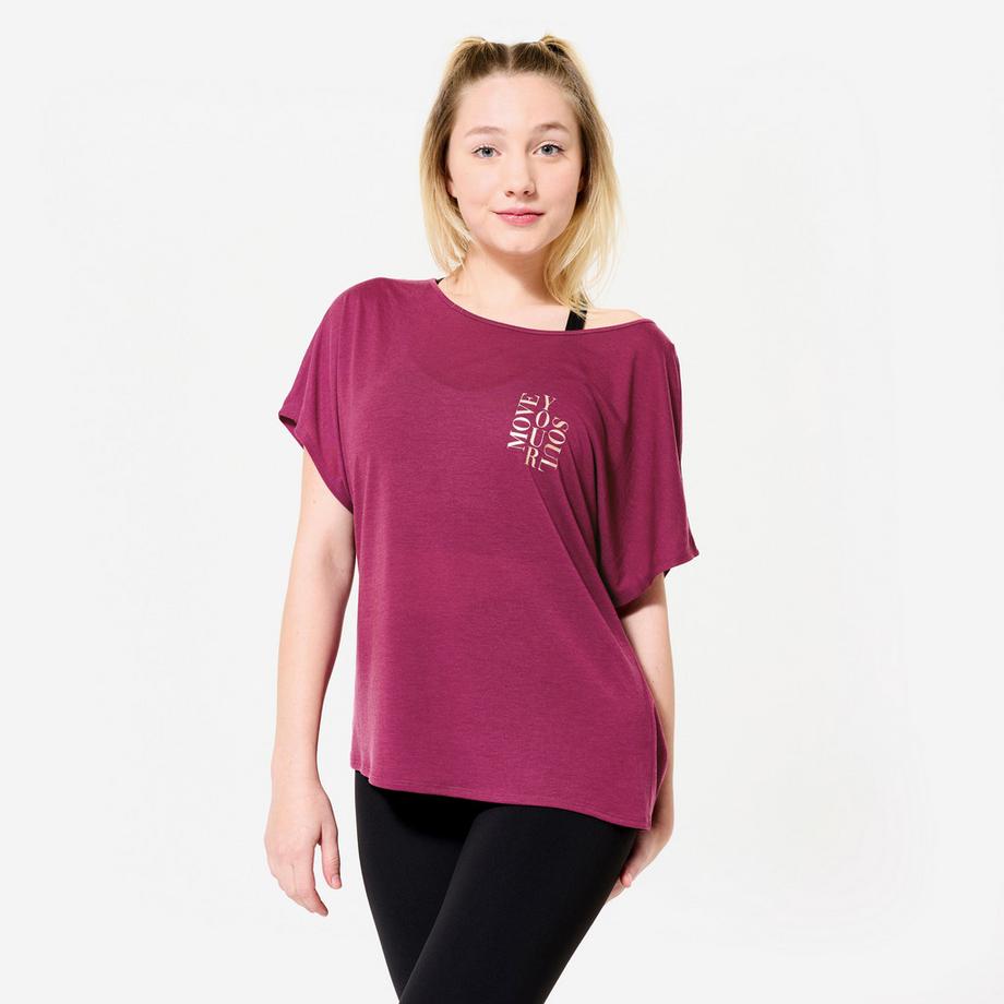 DOMYOS  T-shirt femme danse moderne fluide 