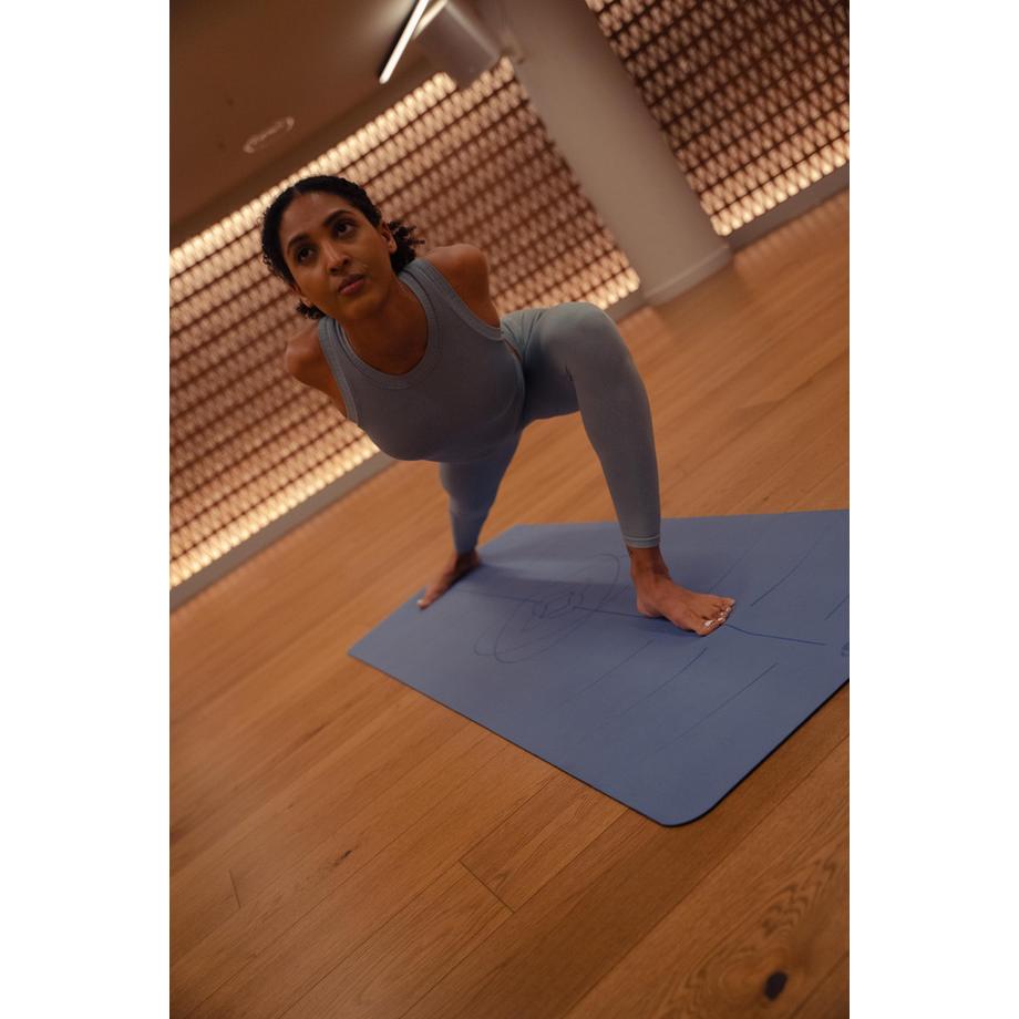 DOMYOS  Legging de yoga et pilates sans couture et extensible femme, bleu 