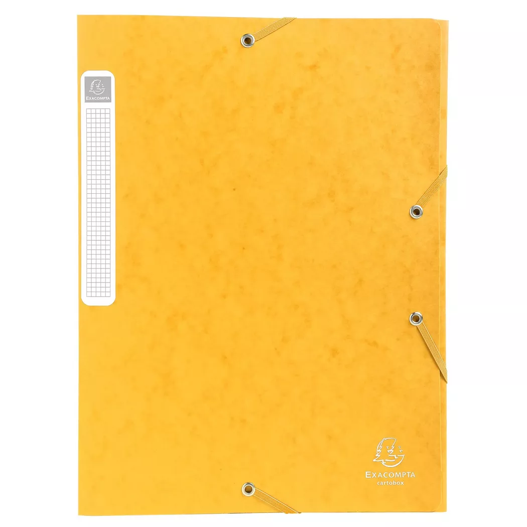 Exacompta Elasticated Box File Pressboard A4 40mm Pack of 10, Yellow
