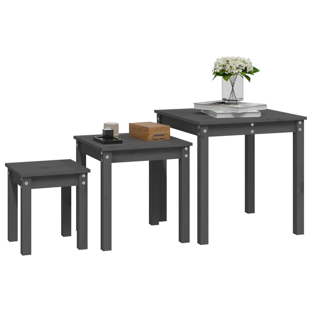 VidaXL Table gigogne bois  