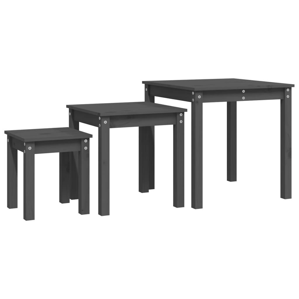 VidaXL Table gigogne bois  