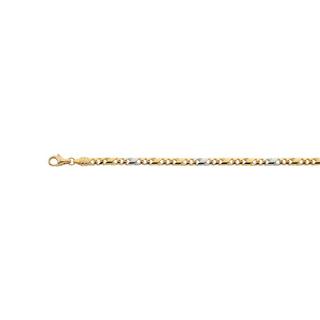 MUAU Schmuck  Collier 8er-Kette Bicolor Gelb-/Weissgold 750, 3.8mm, 42cm 