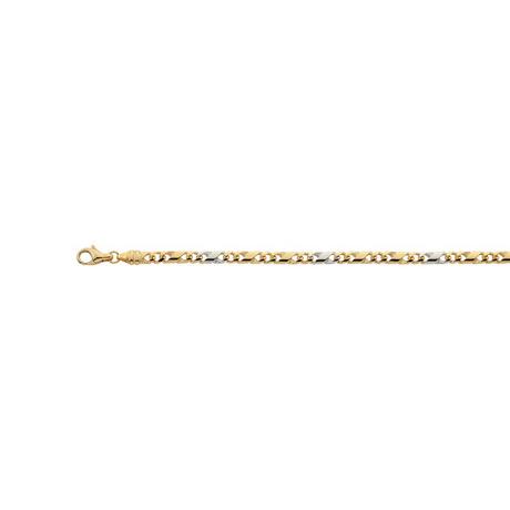 MUAU Schmuck  Collier 8er-Kette Bicolor Gelb-/Weissgold 750, 3.8mm, 42cm 