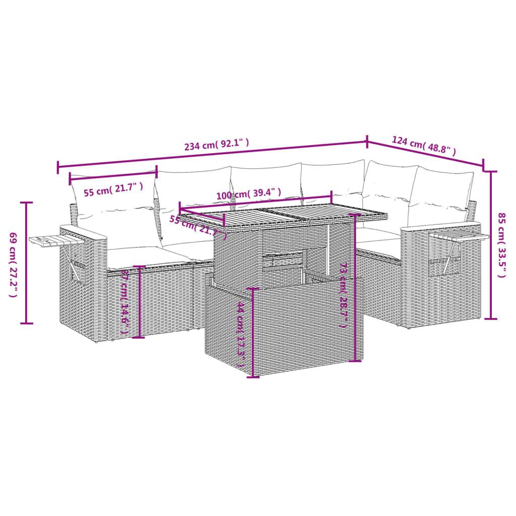 VidaXL Ensemble de canapés de jardin rotin synthétique  