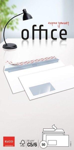 Image of ELCO Couvert Office m/Fenster C5/6 74466.12 80g, weiss 50 Stück ELCO Couvert Office m/Fenster C5/6 74466.12 80g, weiss 50 Stück
