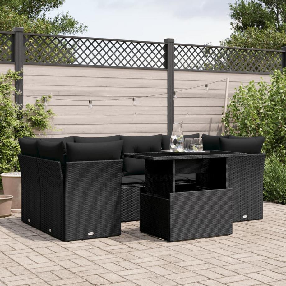 VidaXL Ensemble de canapés de jardin rotin synthétique  