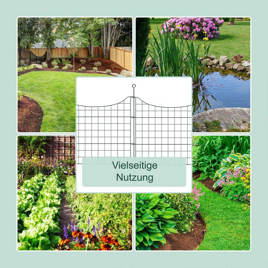 Northix  Teichzaun mit 5 Teilen und Unterbögen 