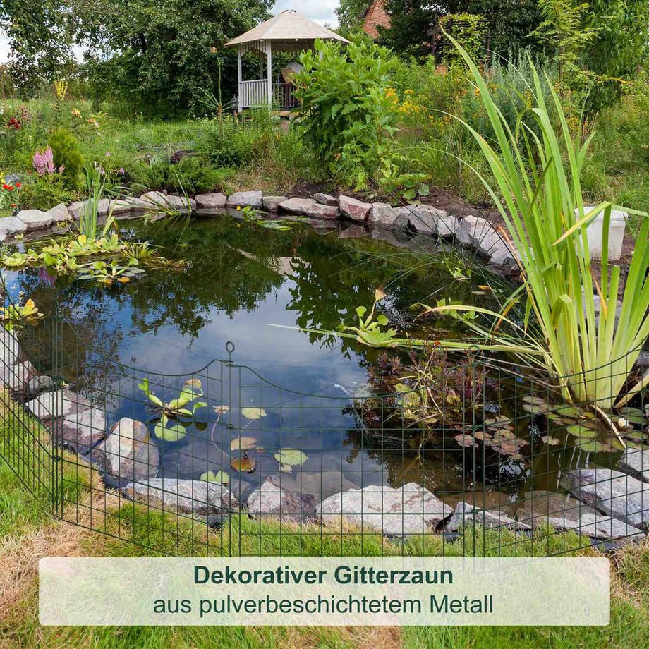 Northix  Teichzaun mit 5 Teilen und Unterbögen 