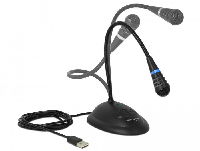 DeLock  Mikrofon USB mit Mute- und On/Off-Taste 