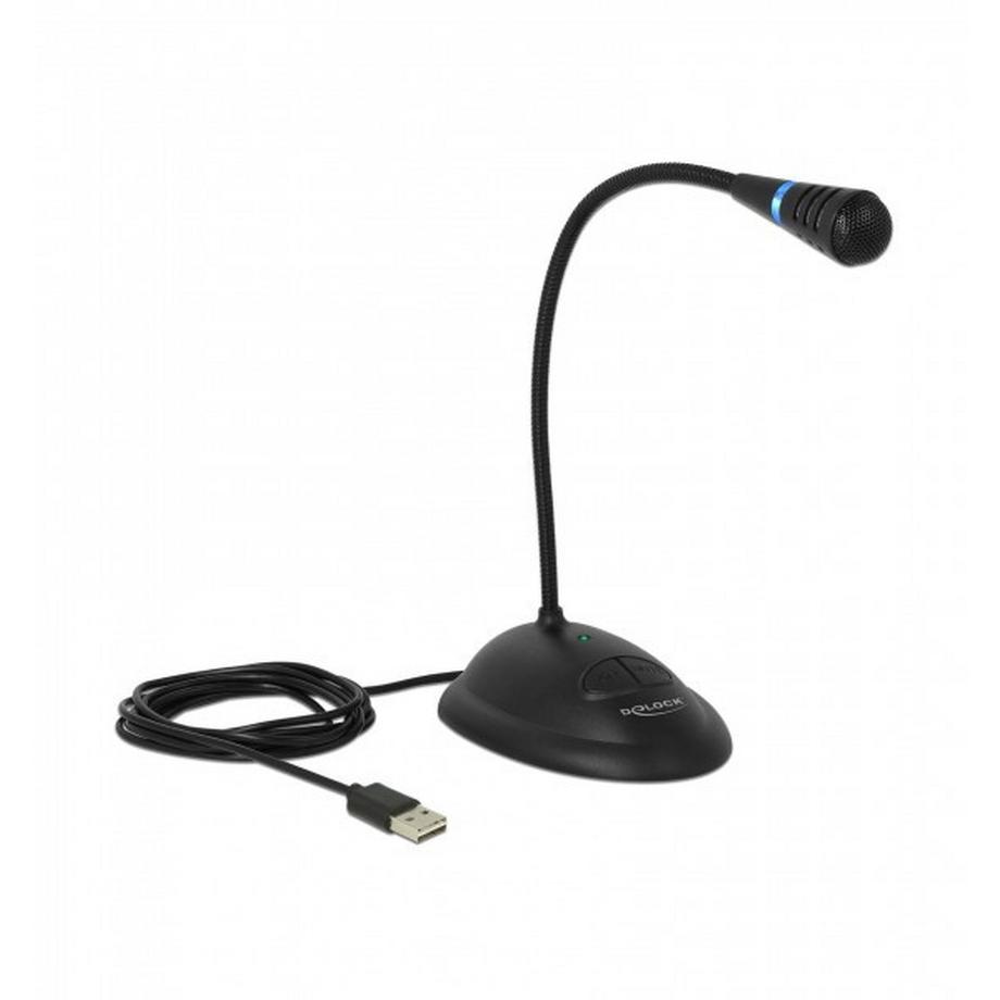 DeLock  Mikrofon USB mit Mute- und On/Off-Taste 