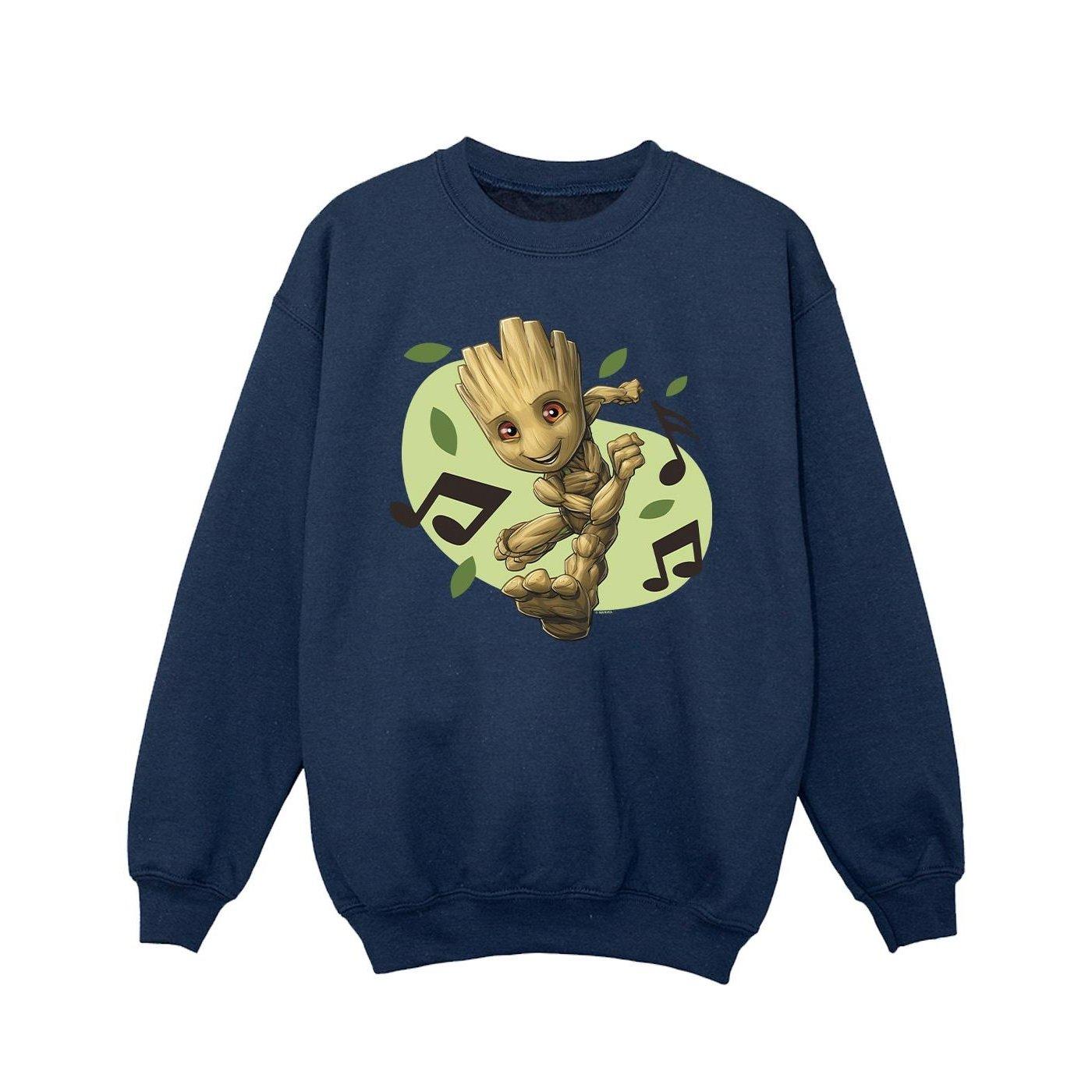 Image of Guardians Of The Galaxy Groot Musical Notes Sweatshirt Unisex Marine 140/146