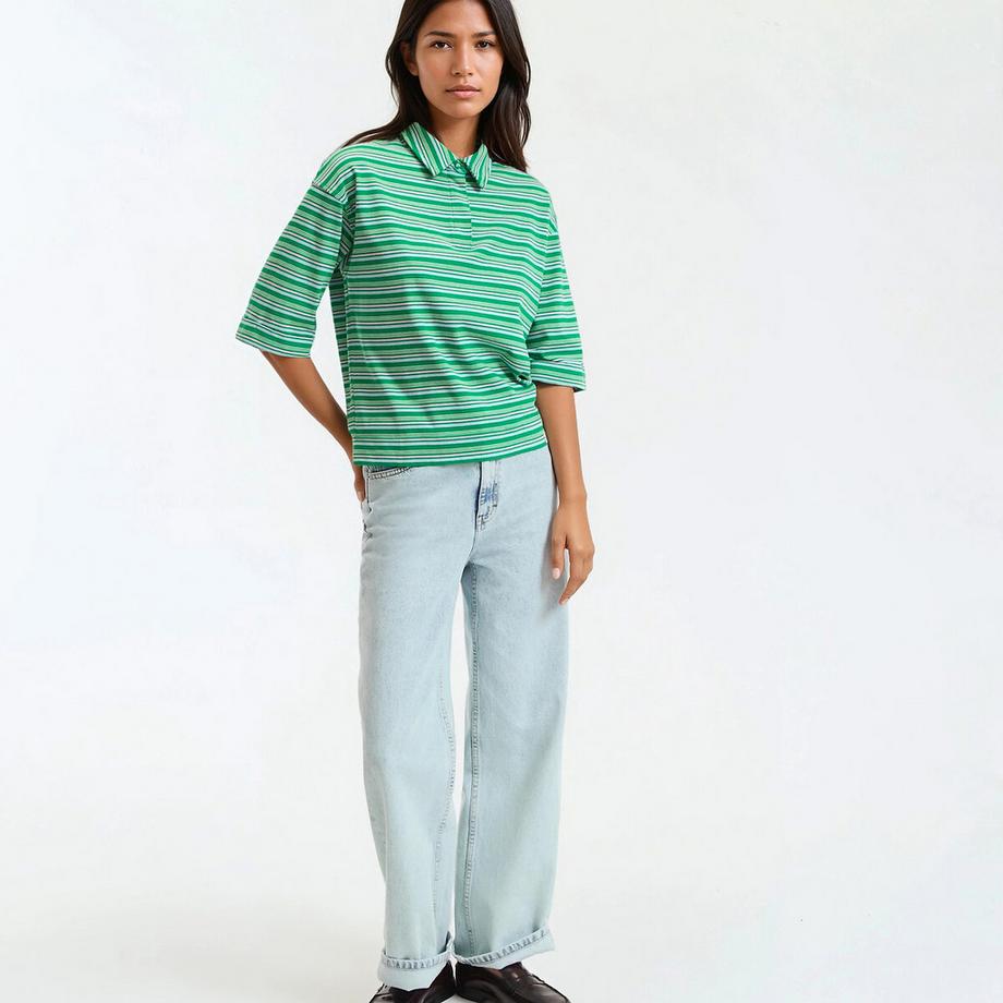 La Redoute Collections T-shirt Col Polo Rayé  