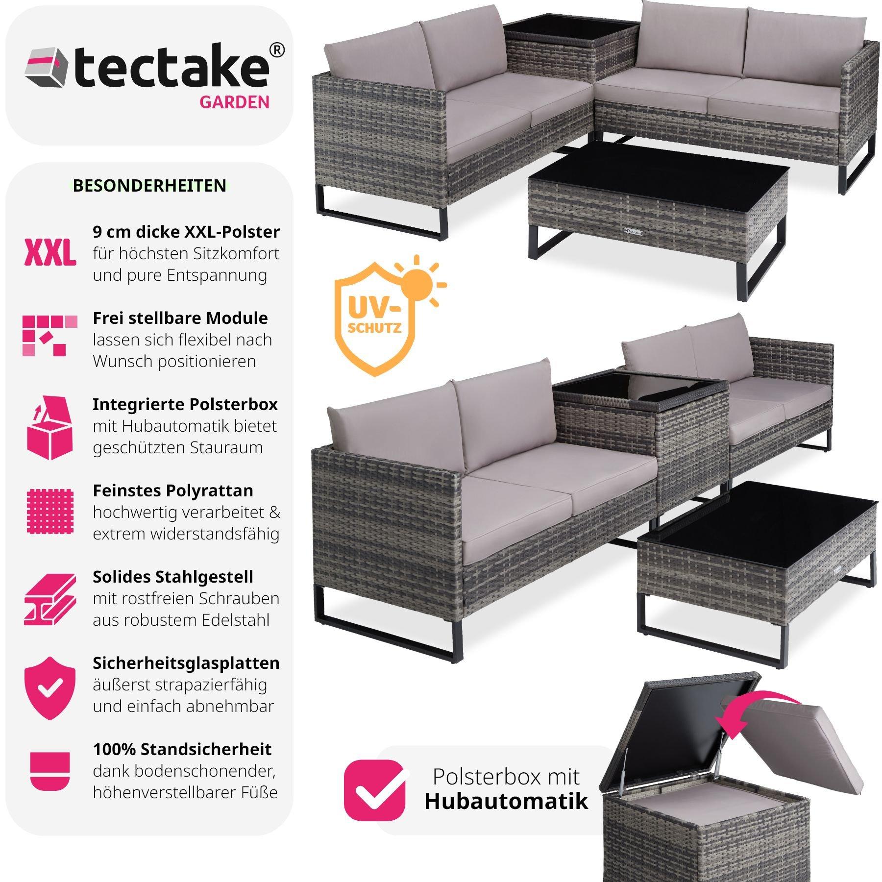 Tectake Salon de jardin en polyrotin Ostuni  