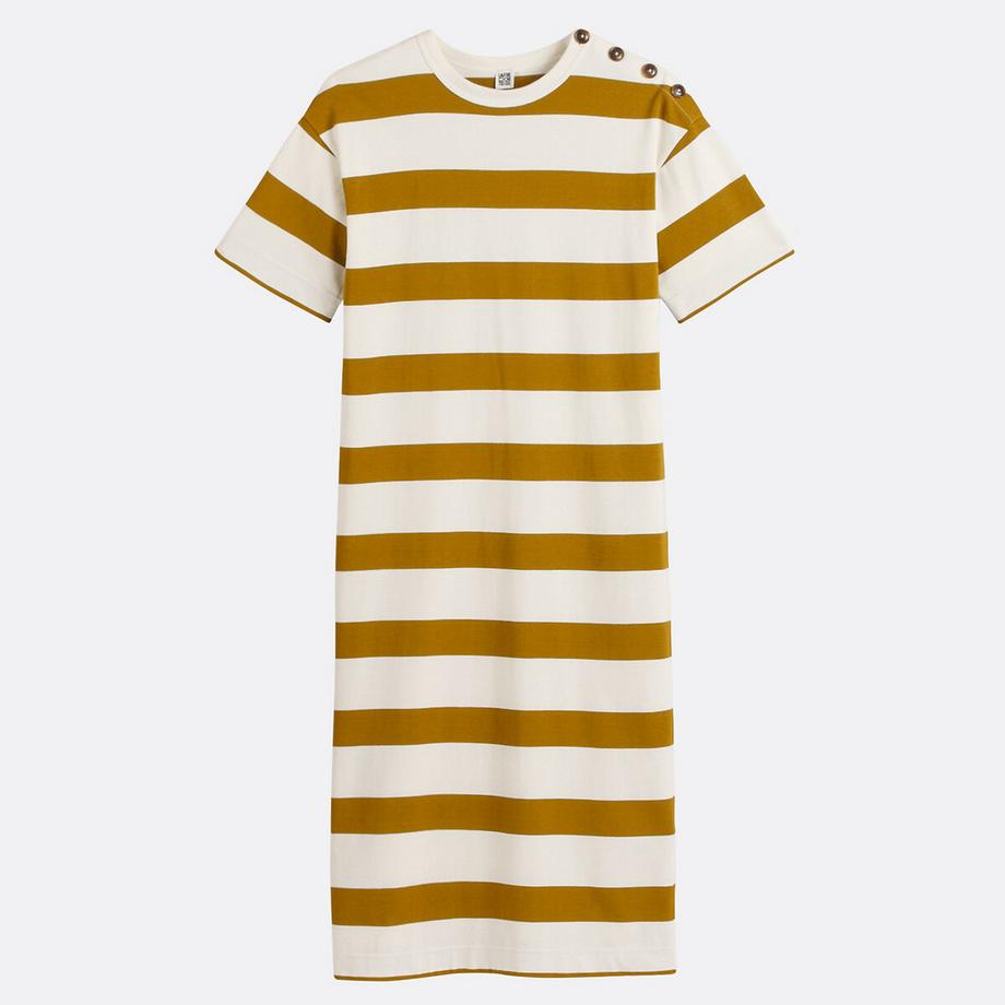 La Redoute Collections Robe longue rayée boutons épaules manches courtes  