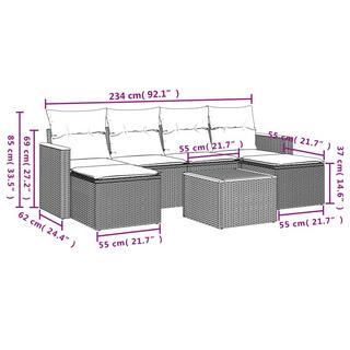 VidaXL set divano da giardino Polirattan  