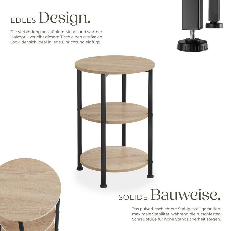 Tectake Table d'appoint COLCHESTER style industriel  