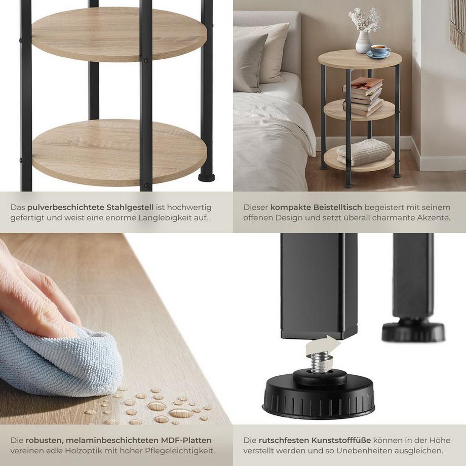 Tectake Table d'appoint COLCHESTER style industriel  