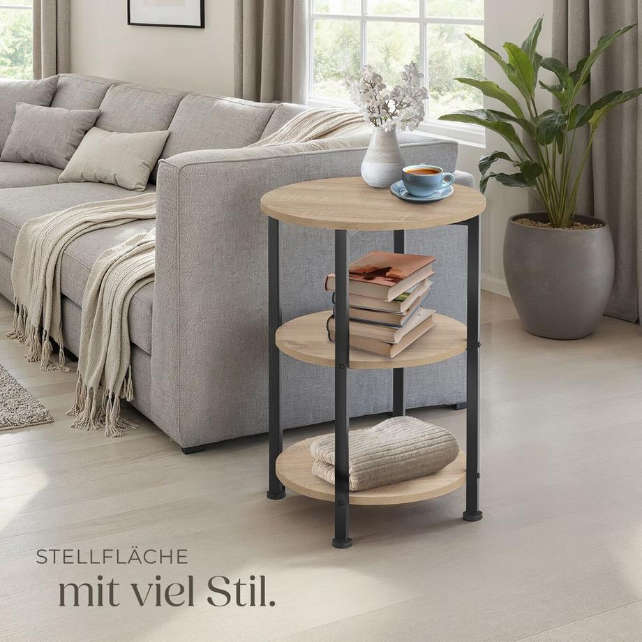 Tectake Beistelltisch Colchester Industrial Style Holz und Stahl  