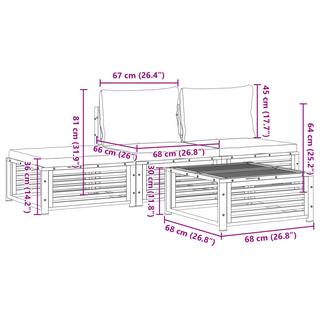 VidaXL Salon de jardin bois  