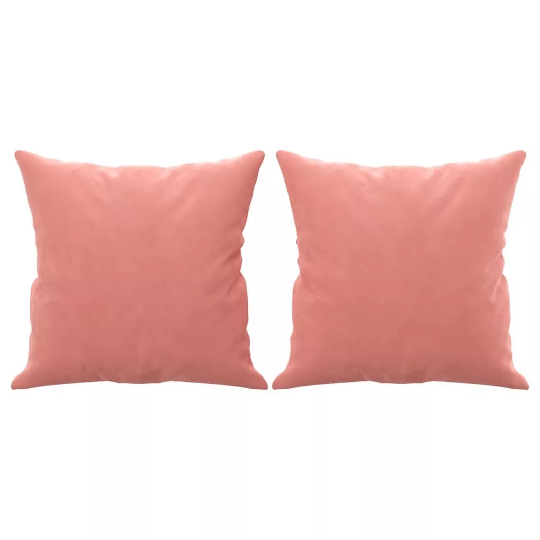 vidaXL Coussins décoratifs lot de 2 Rose 40x40 cm Velours