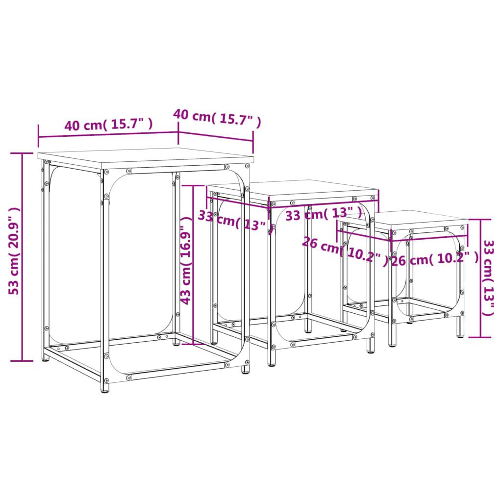 VidaXL Table basse gigogne bois d'ingénierie  