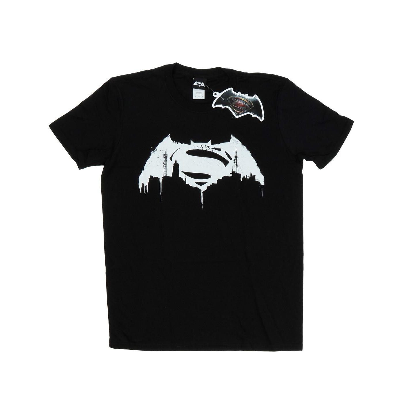 Image of Batman V Superman Beaten Logo Tshirt Jungen Schwarz 128