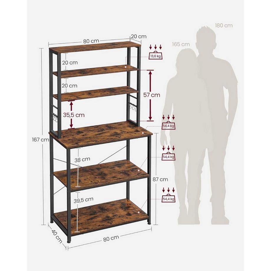 Songmics Étagère de cuisine avec 6 tablettes  