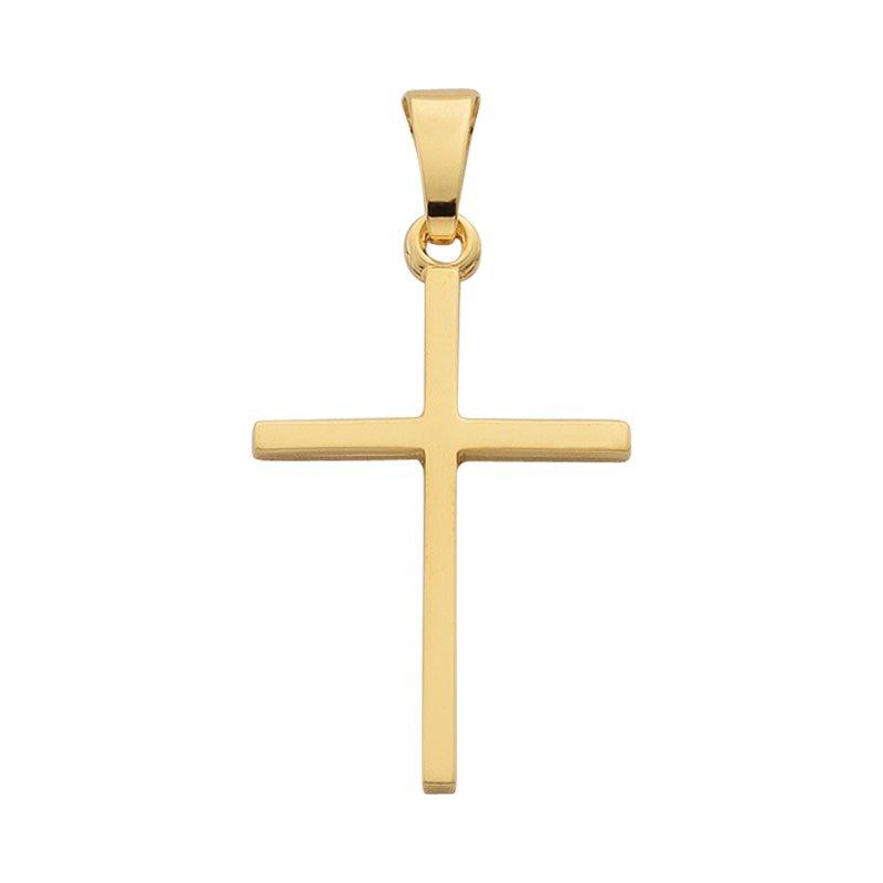 MUAU Schmuck  Pendentif croix or jaune 750, 24x13mm 