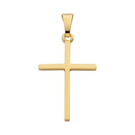 MUAU Schmuck  Anhänger Kreuz Gelbgold 750, 24x13mm 