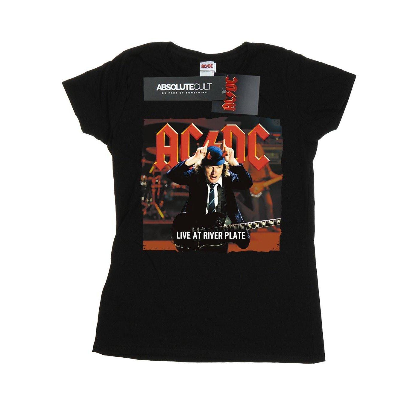 Image of Acdc Live At River Plate Columbia Records Tshirt Damen Schwarz M