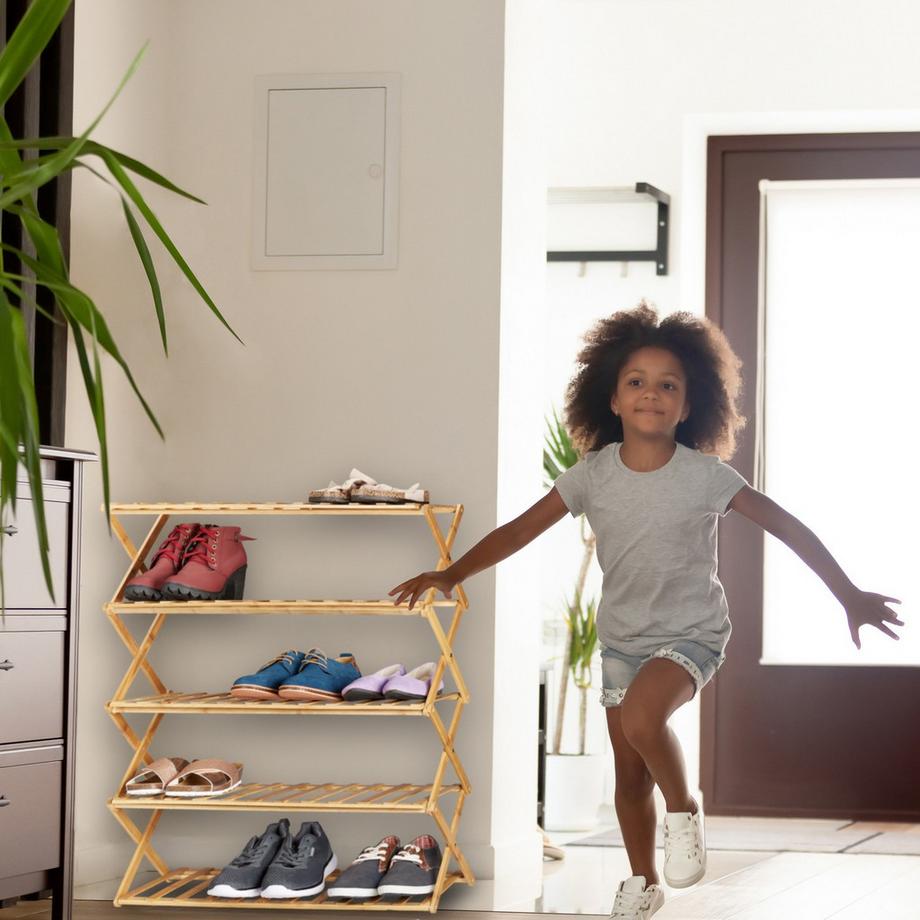 Northix Ripiano pieghevole per scarpe in bambù  